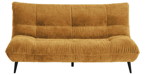 2-SITZER-SOFA  in Mikrofaser Goldfarben  - Goldfarben/Schwarz, KONVENTIONELL, Textil/Metall (198/100/101cm) - Hom`in