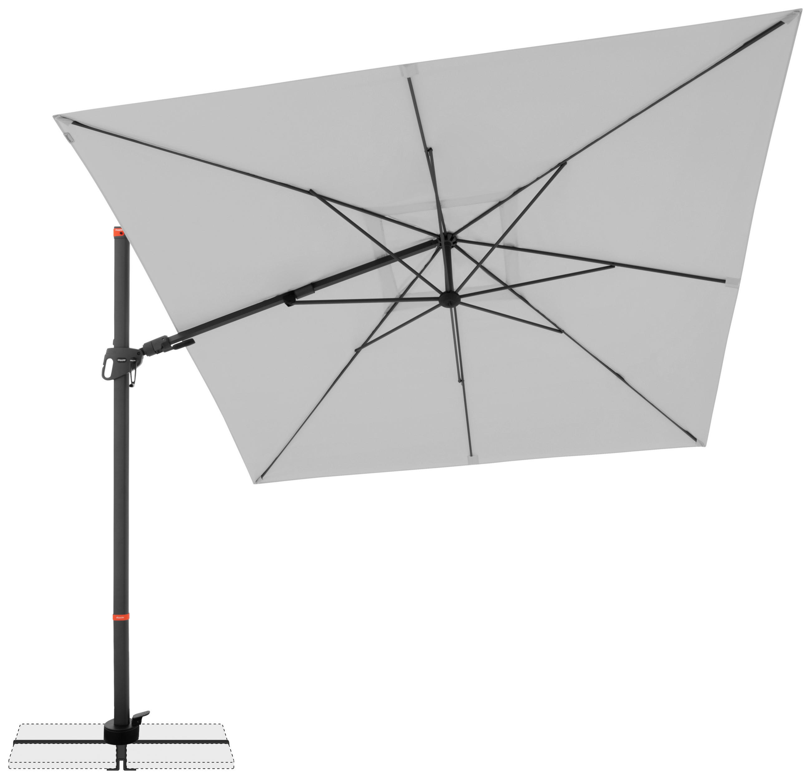 AMPELSCHIRM 280x280 cm Anthrazit  - Anthrazit/Hellgrau, Basics, Textil/Metall (280/280cm) - Doppler