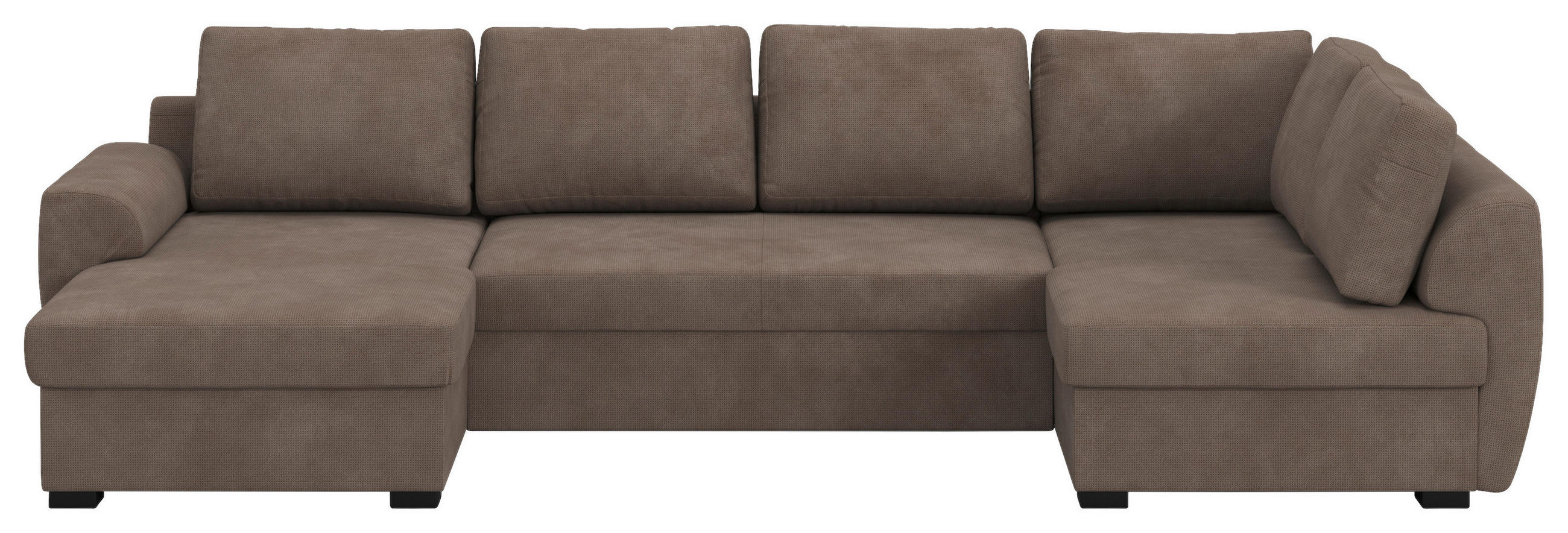 SJEDEĆA GARNITURA tekstil  taupe   - crna/taupe, Trend, tekstil/plastika (154/327/86cm) - MID.YOU