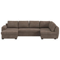 SJEDEĆA GARNITURA tekstil  taupe   - crna/taupe, Trend, tekstil/plastika (154/327/86cm) - MID.YOU