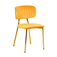 SADA STOLIČIEK 2 kus - oranžová/zlatá, Modern, kov/textil (47/80/51cm) - MID.YOU
