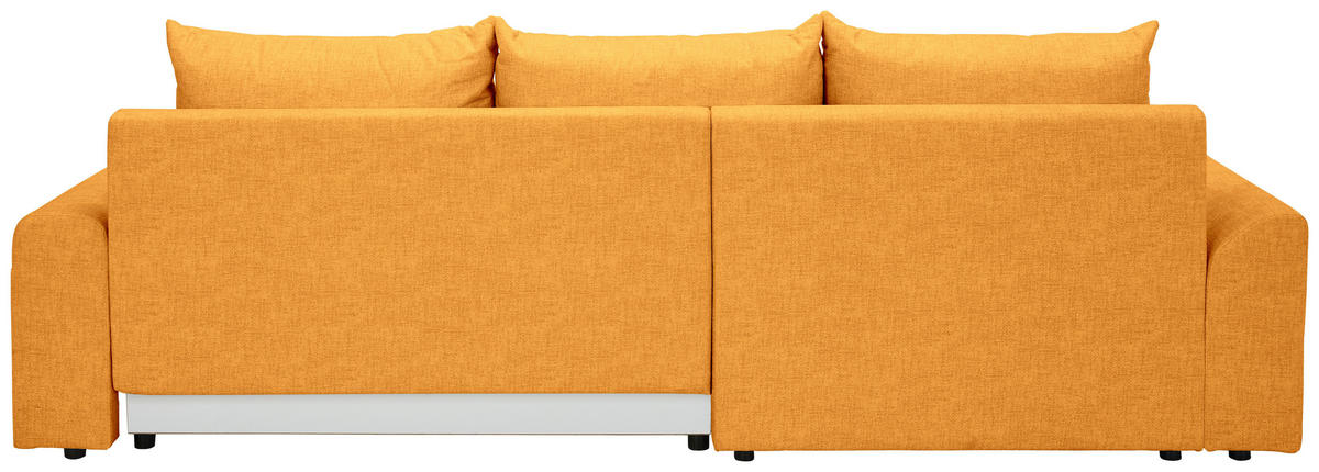 ECKSOFA in Mikrofaser Senfgelb  - Senfgelb/Schwarz, KONVENTIONELL, Kunststoff/Textil (169/295cm) - Carryhome