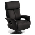 RELAXSESSEL in Leder Dunkelbraun  - Edelstahlfarben/Dunkelbraun, Design, Leder/Metall (78/112/85cm) - Cantus