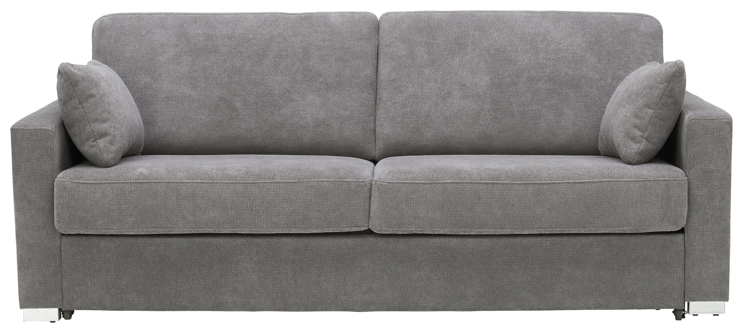 SCHLAFSOFA in Textil Dunkelgrau - Chromfarben/Dunkelgrau, Konventionell, Textil/Metall (208/86/97cm) - Novel