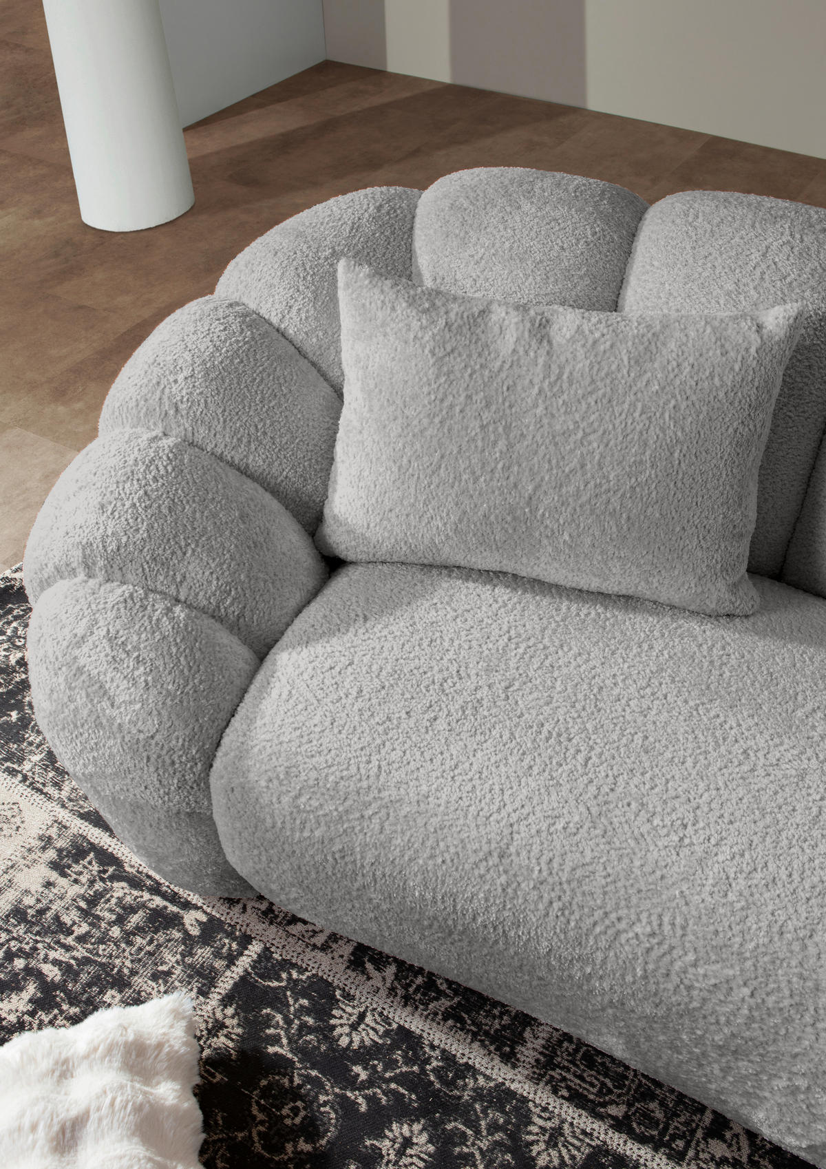 BIGSOFA in Chenille Schlammfarben  - Schlammfarben/Schwarz, KONVENTIONELL, Kunststoff/Textil (248/78/112cm) - Carryhome