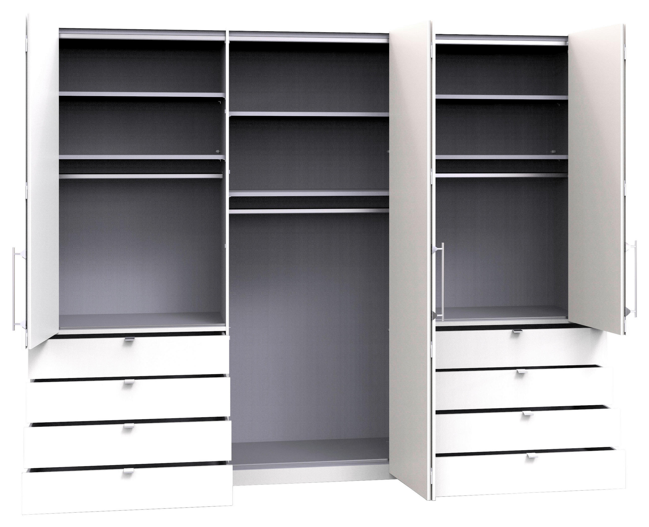 FALTTÜRENSCHRANK in Trüffeleichefarben, Magnolie  - Chromfarben/Magnolie, Konventionell, Glas/Holzwerkstoff (300/236/58cm) - Venda