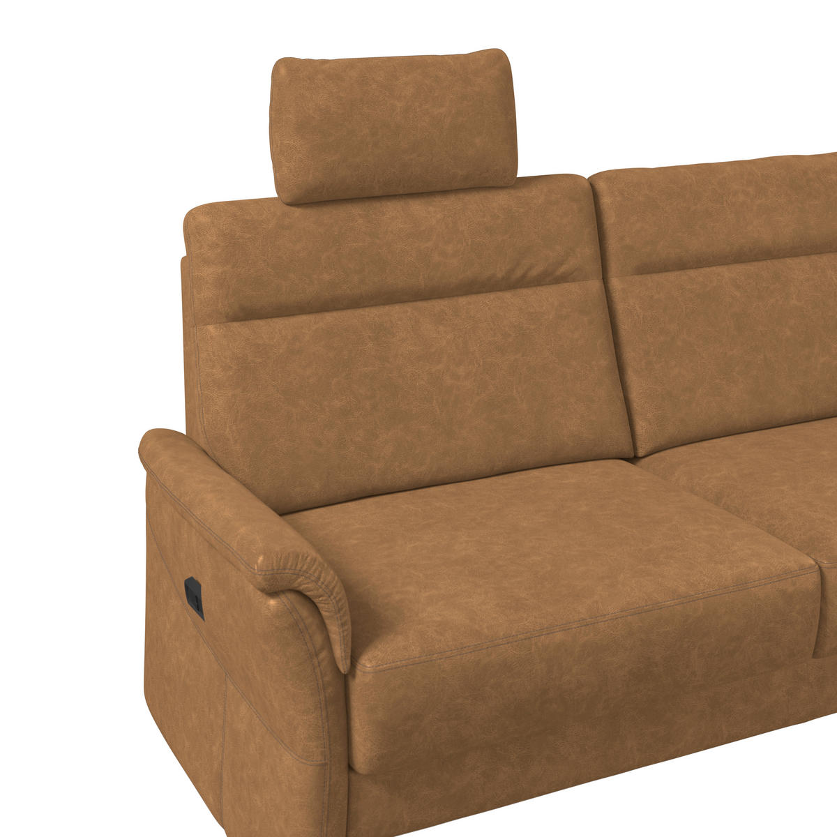 3,5-SITZER - Senfgelb/Schwarz, Konventionell, Kunststoff/Textil (205/98/91cm) - Elegando