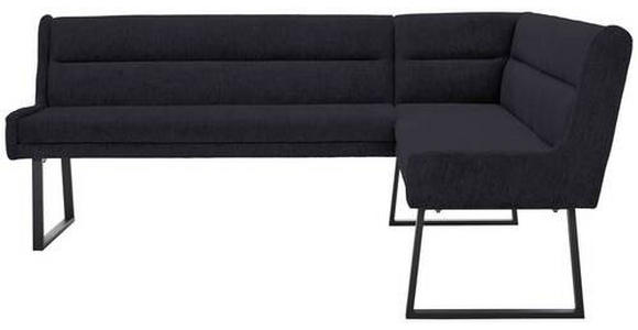 ECKBANK 237/159 cm Webstoff Schwarz - Schwarz, Design, Textil/Metall (237/159cm) - Novel
