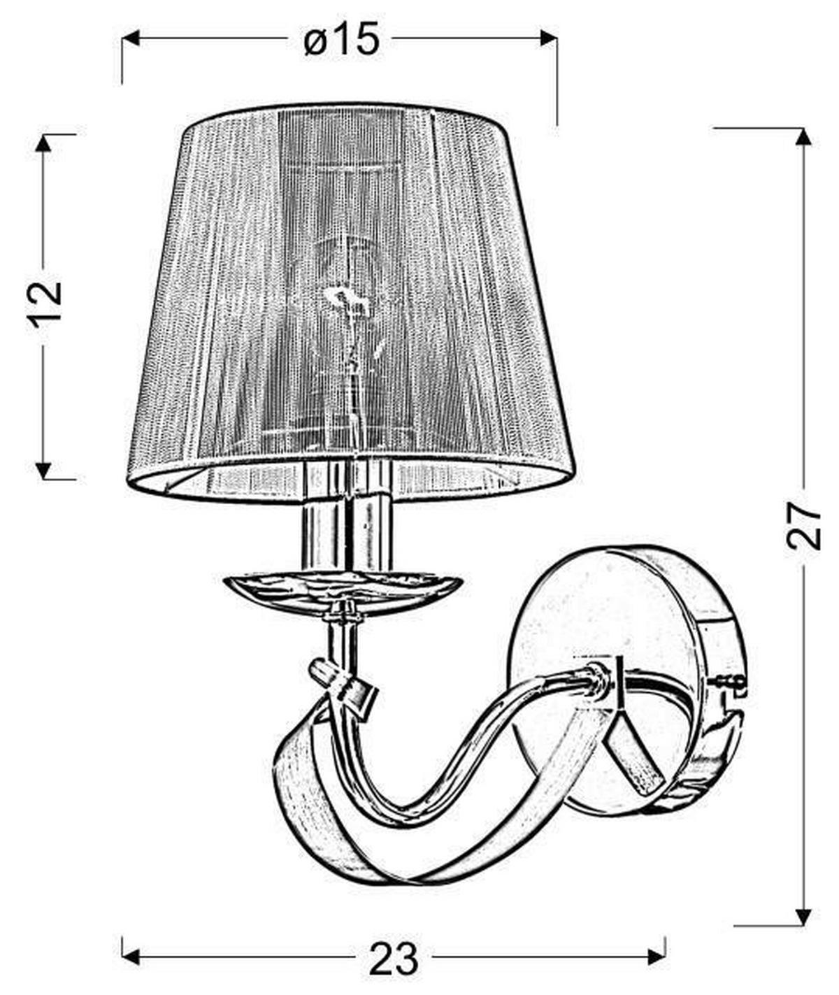 WANDLEUCHTE 23/15/27 cm   - Schwarz, KONVENTIONELL, Metall (23/15/27cm)