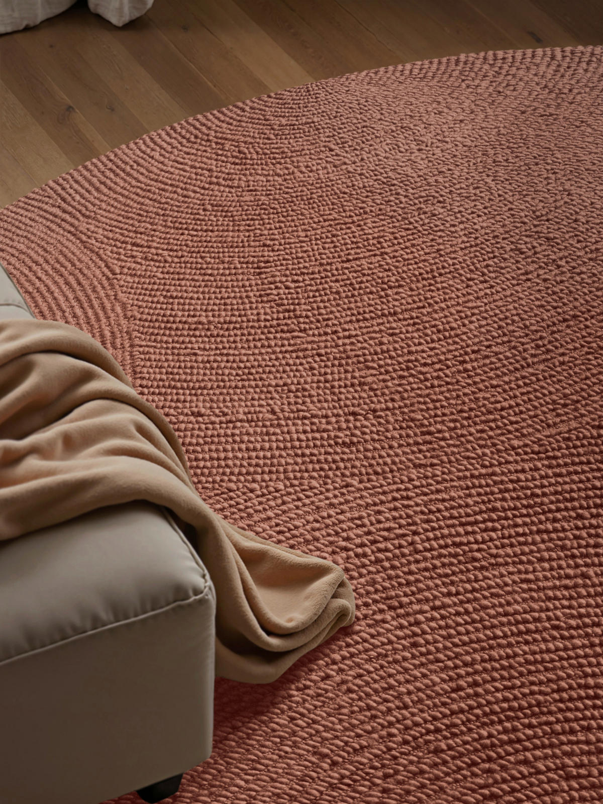 WOLLTEPPICH 200 cm Calmio Altrosa rund  - Altrosa, Basics, Textil (200cm) - Hanse Home