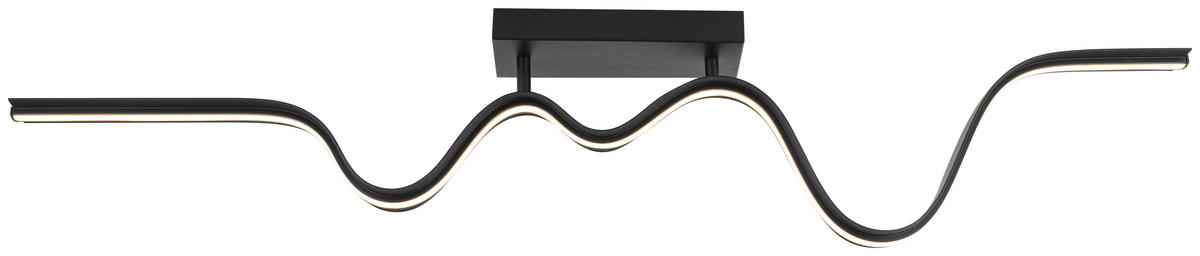 DECKENLEUCHTE 100/8/20,5 cm   - Schwarz, Trend, Kunststoff/Metall (100/8/20,5cm) - Collet's Monde