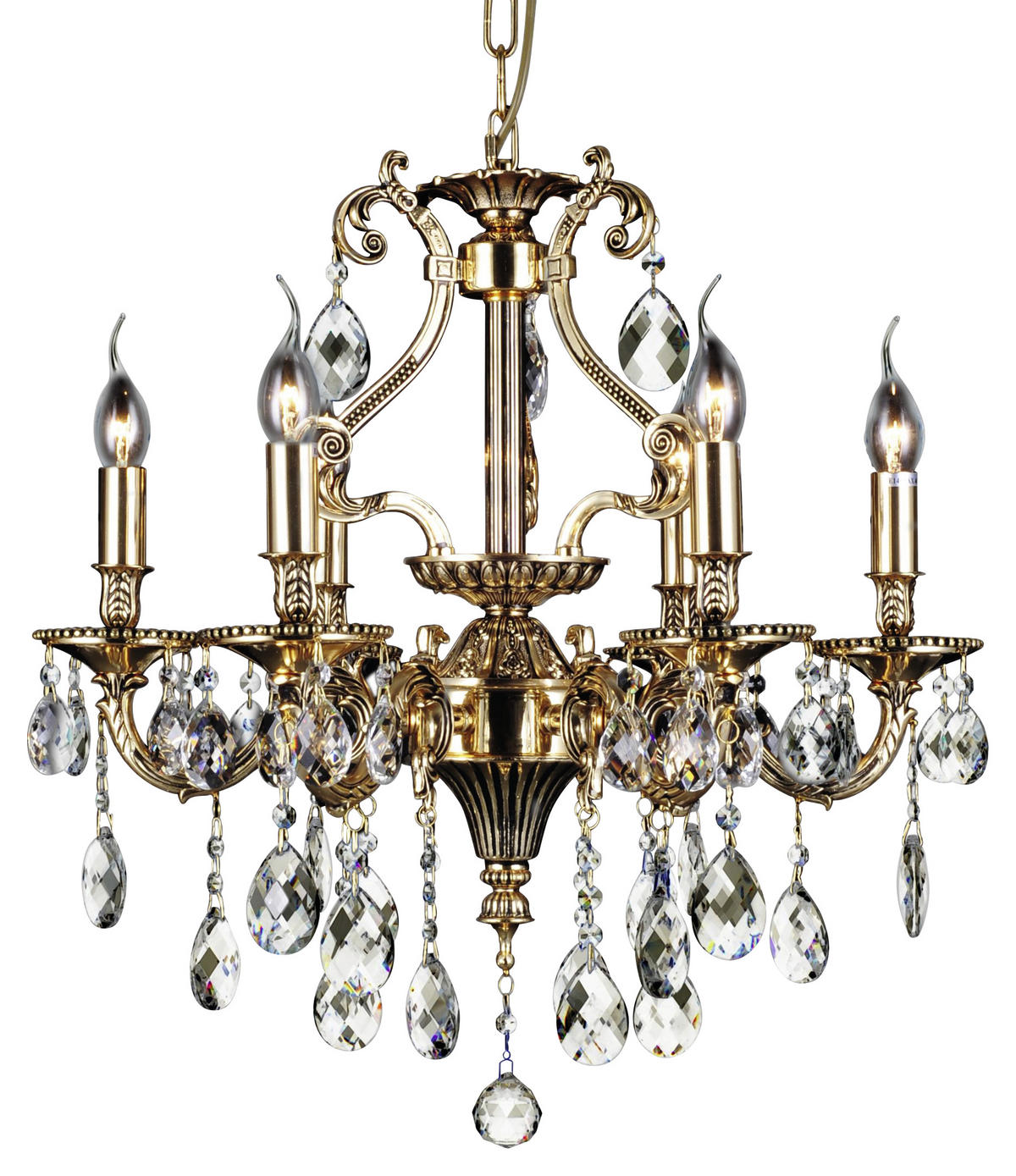 KRISTALL-HÄNGELEUCHTE 58/372 cm   - Goldfarben, LIFESTYLE, Glas/Metall (58/372cm) - Glandor