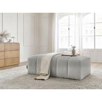 HOCKER ANNECY Bouclé Hellgrau  - Hellgrau/Schwarz, MODERN, Kunststoff/Textil (146/45/68cm)