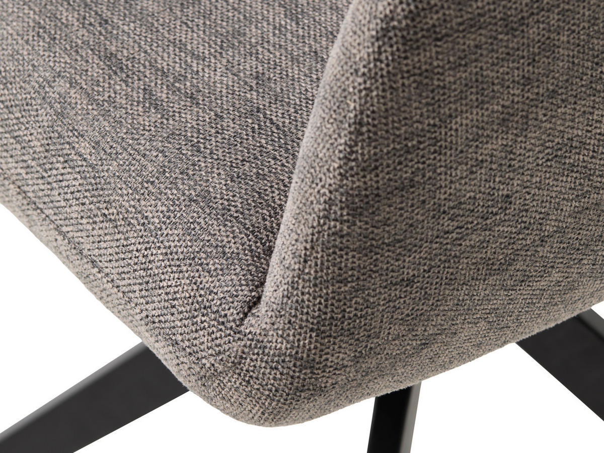 STOL MED ARMSTÖD  - svart/grå, Modern, metall/textil (57,5/88/62cm) - Livetastic