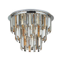 DECKENLEUCHTE Clarissa 45/34 cm   - Chromfarben/Champagner, Design, Glas/Metall (45/34cm) - Searchlight