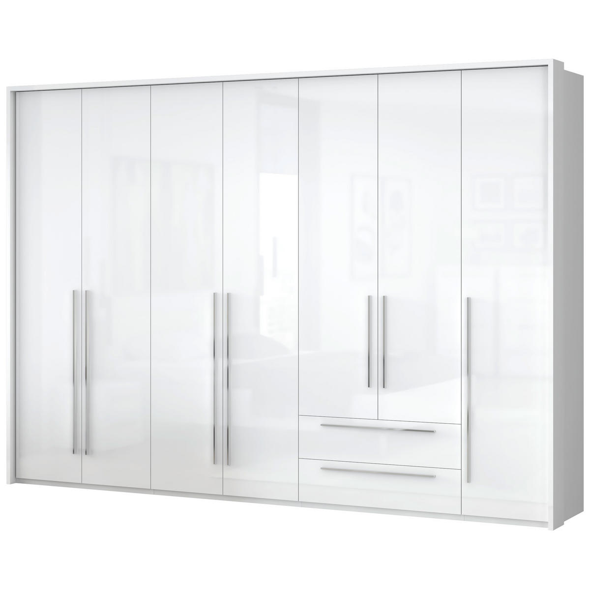 ORMAR SA KLASIČNIM VRATIMA bela, bela visoki sjaj  322/226/60 cm  - bela visoki sjaj/bela, Dizajnerski, pločasti materijal/plastika (322/226/60cm)