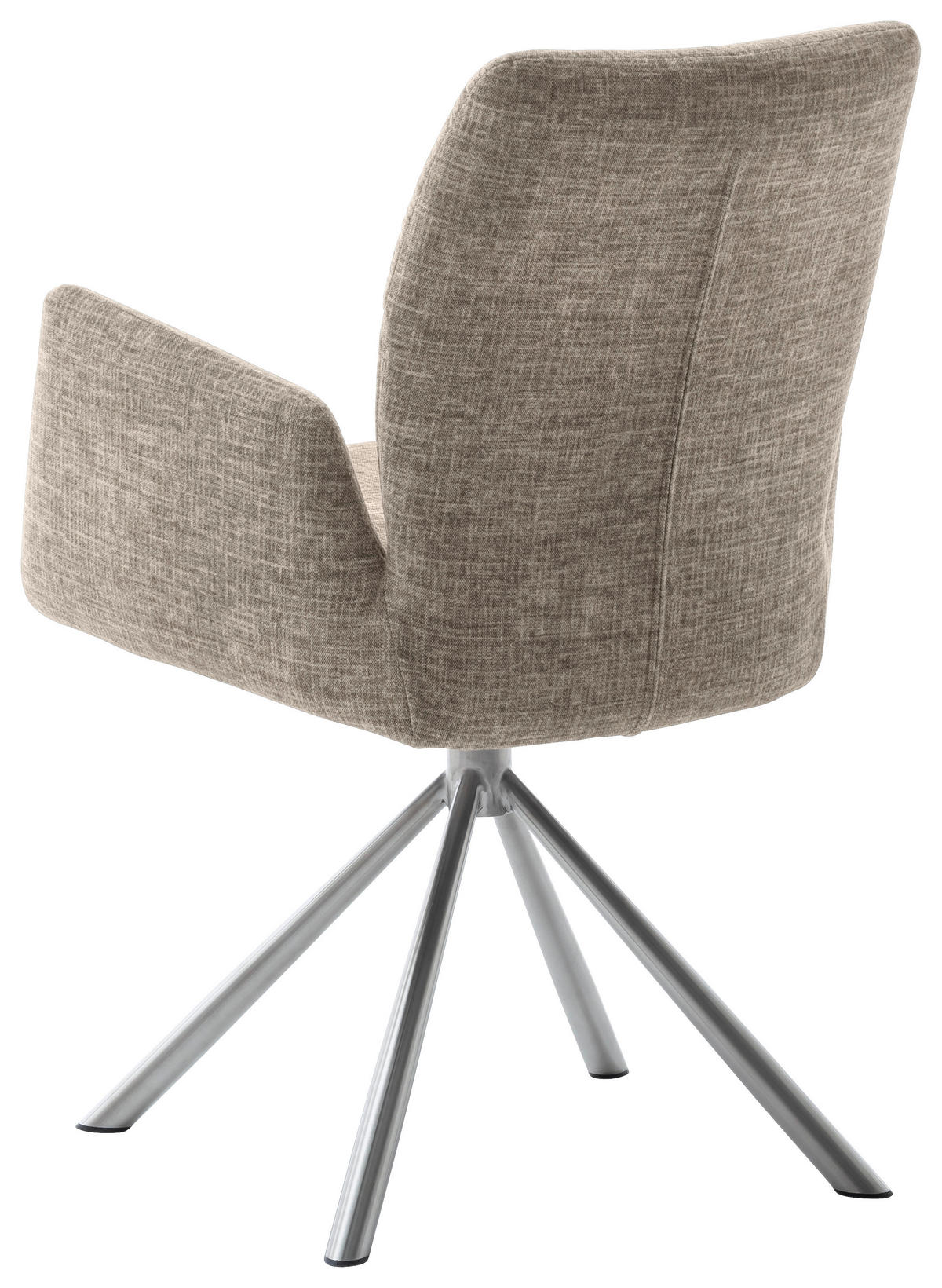NASLANJAČ, kovina, tekstil barve nerjavečega jekla, barve kapučina  - barve nerjavečega jekla/barve kapučina, Design, kovina/tekstil (60/87/61cm) - Novel
