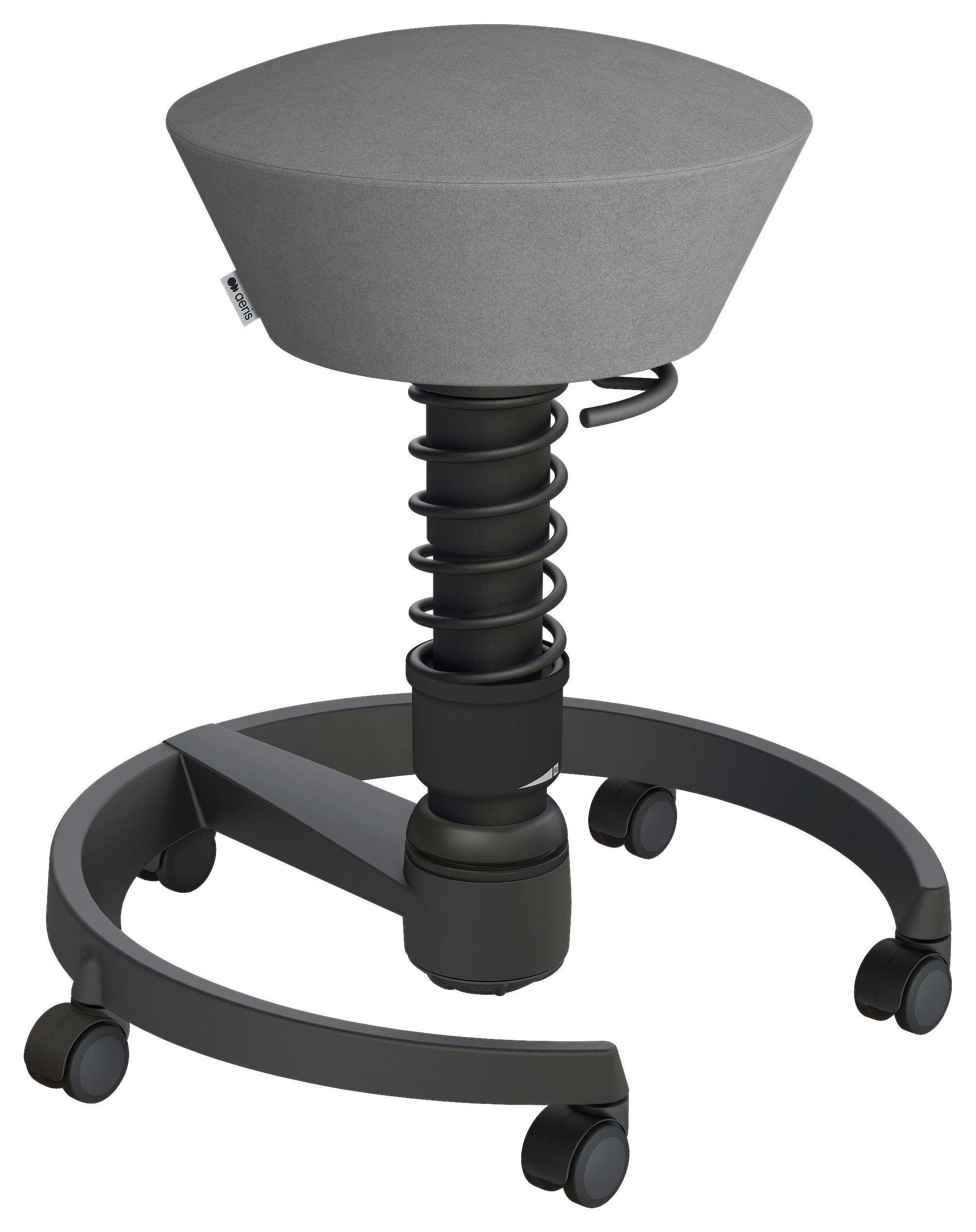 BÜROHOCKER Mikrofaser Grau, Schwarz  - Schwarz/Grau, Basics, Kunststoff/Textil (55/45,66/55cm) - Aeris