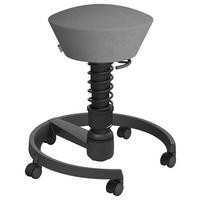 BÜROHOCKER Mikrofaser Grau, Schwarz  - Schwarz/Grau, Basics, Kunststoff/Textil (55/45,66/55cm) - Aeris