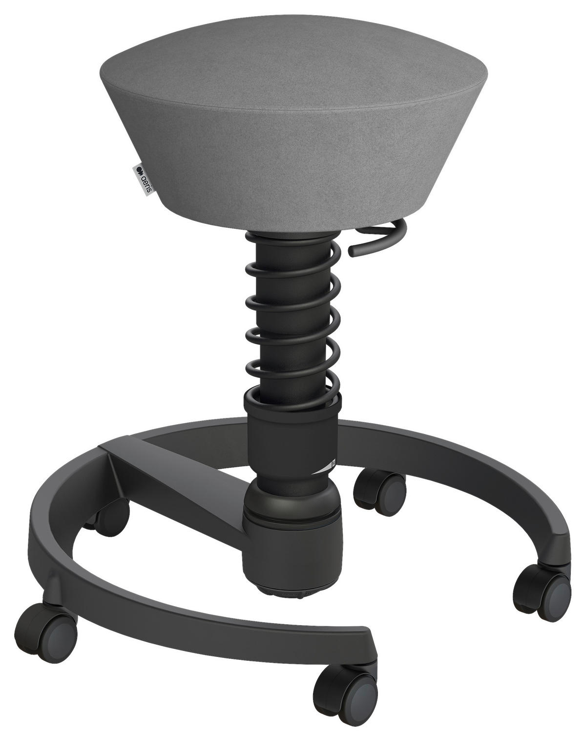 BÜROHOCKER Mikrofaser Grau, Schwarz  - Schwarz/Grau, Basics, Kunststoff/Textil (55/45,66/55cm) - Aeris