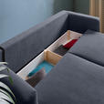 SCHLAFSOFA Cord Grau  - Schwarz/Grau, Design, Kunststoff/Textil (250/92/105cm) - Carryhome