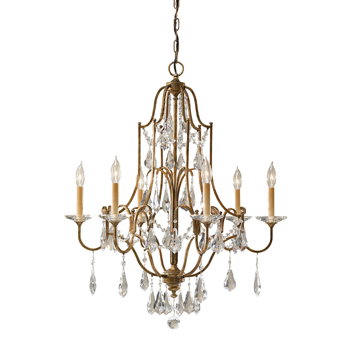 KRONLEUCHTER FE-Valentina 72.1/102,2 cm   - Bronzefarben, ROMANTIK / LANDHAUS, Glas/Metall (72.1/102,2cm) - Elstead Lighting