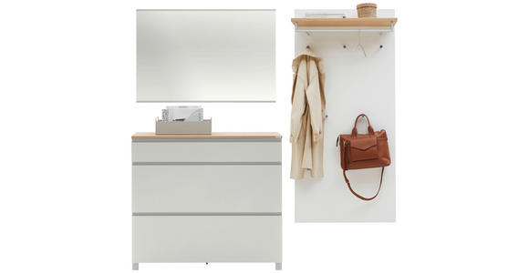 GARDEROBE 3-teilig  in 205/195/31 cm  - Eichefarben/Silberfarben, Design, Holz/Holzwerkstoff (205/195/31cm) - Dieter Knoll