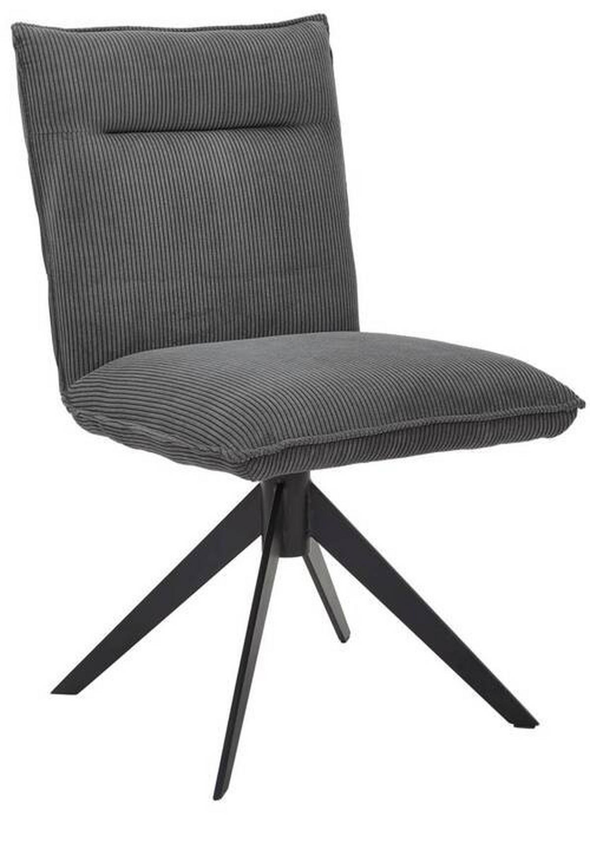 STUHL - Anthrazit/Schwarz, Design, Textil/Metall (47/87/62cm) - Johann Jakob