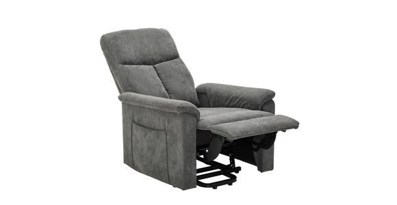 RELAXSESSEL Webstoff Relaxfunktion - Schwarz/Grau, KONVENTIONELL, Kunststoff/Textil (78/110/93cm) - Cantus