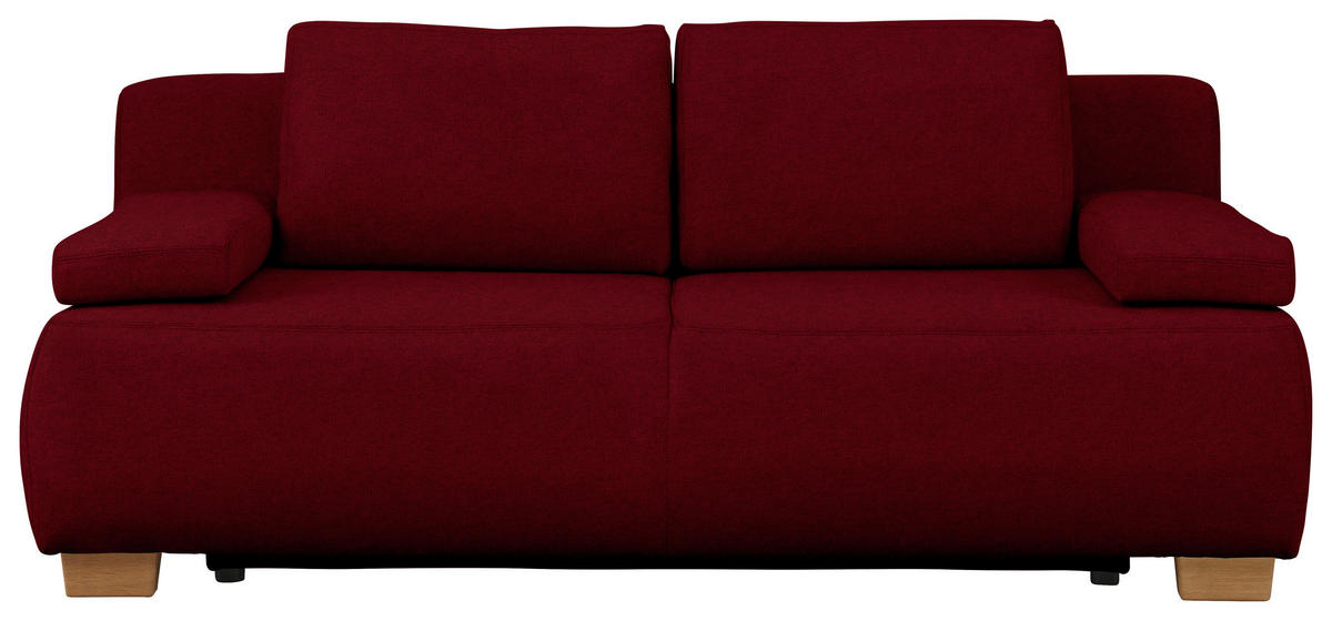 BOXSPRINGSOFA  in Webstoff Dunkelrot Retro  - Naturfarben/Dunkelrot, MODERN, Holz/Textil (205/93/108cm) - Venda