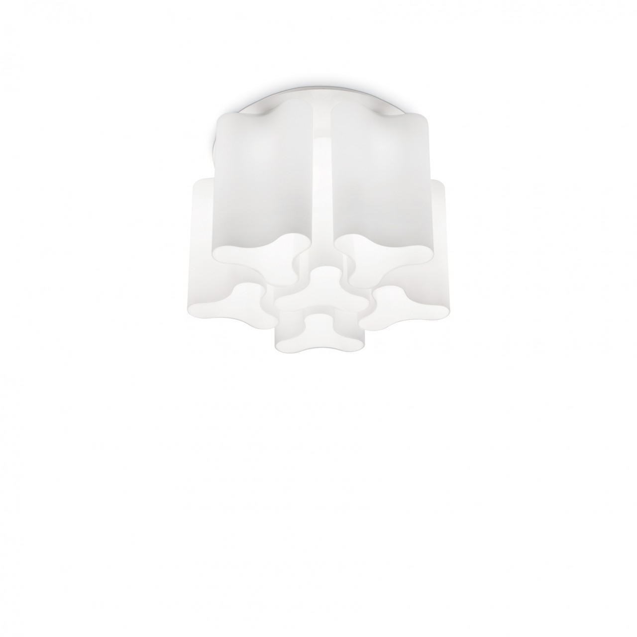 DECKENLEUCHTE  56/35 cm    - Weiß, KONVENTIONELL, Glas/Metall (56/35cm) - Ideal Lux