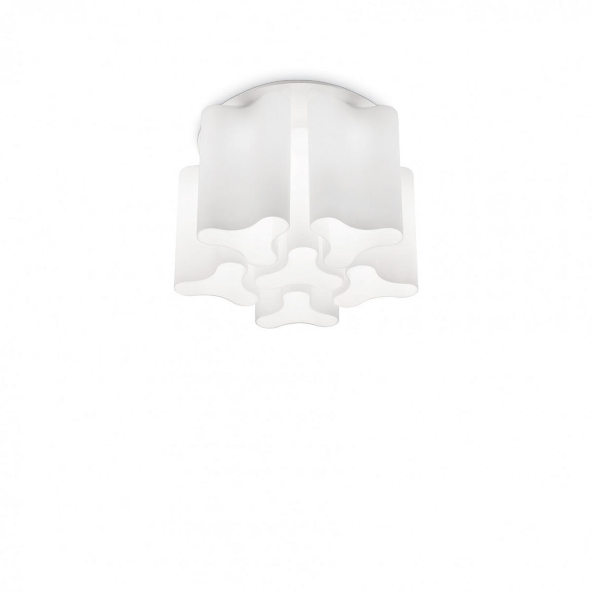 DECKENLEUCHTE  56/35 cm    - Weiß, KONVENTIONELL, Glas/Metall (56/35cm) - Ideal Lux