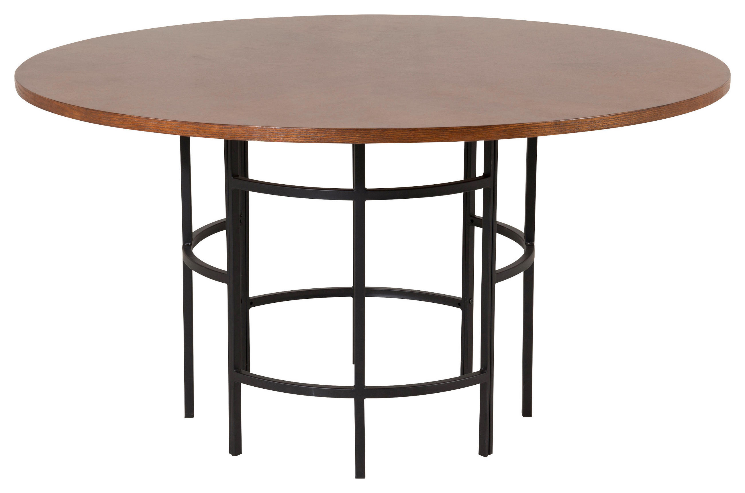 MATBORD i metall, trämaterial 140/140/75 cm   - cognacfärgad/svart, Design, metall/trämaterial (140/140/75cm) - Livetastic