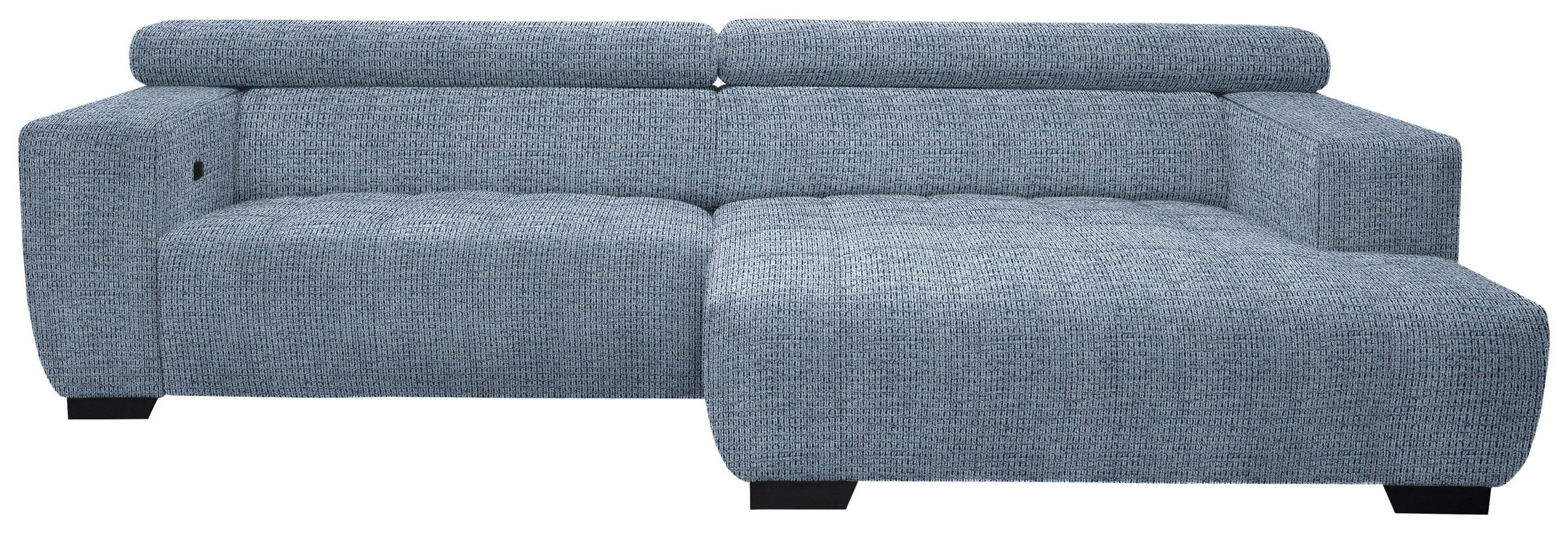 ECKSOFA in Webstoff Blau  - Blau/Schwarz, Konventionell, Textil/Metall (279/182cm) - Hom`in