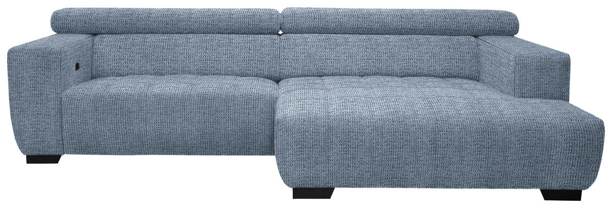 ECKSOFA in Webstoff Blau  - Blau/Schwarz, Konventionell, Textil/Metall (279/182cm) - Hom`in