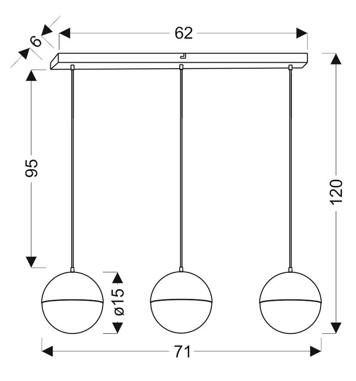 LED-PENDELLEUCHTE 71/15/120 cm  - Schwarz, KONVENTIONELL, Metall (71/15/120cm)