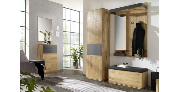 GARDEROBENPANEEL 56/165/32 cm - Eichefarben/Anthrazit, Natur, Holz/Metall (56/165/32cm) - Valnatura