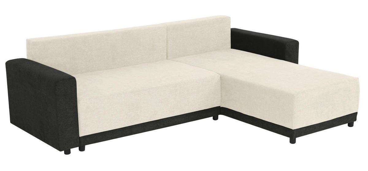 ECKSOFA Anthrazit, Creme Mikrofaser  - Anthrazit/Creme, Design, Kunststoff/Textil (178/248cm) - MID.YOU