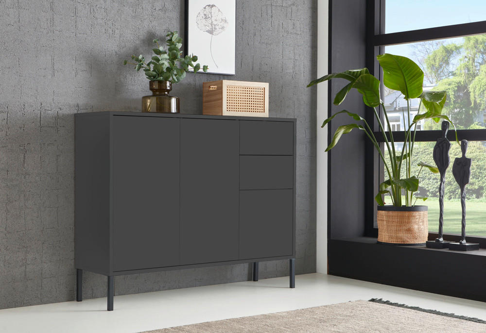 KOMMODE  in 105,5/86/33 cm  - Anthrazit, MODERN, Holzwerkstoff/Metall (105,5/86/33cm) - MID.YOU