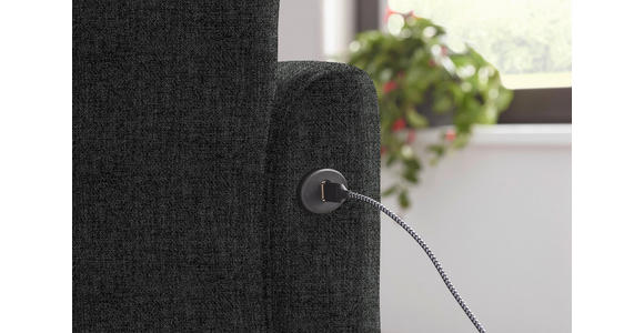 ECKSOFA in Flachgewebe Dunkelgrau 191/252 cm - Dunkelgrau/Schwarz, Design, Textil/Metall (191/252cm) - Dieter Knoll