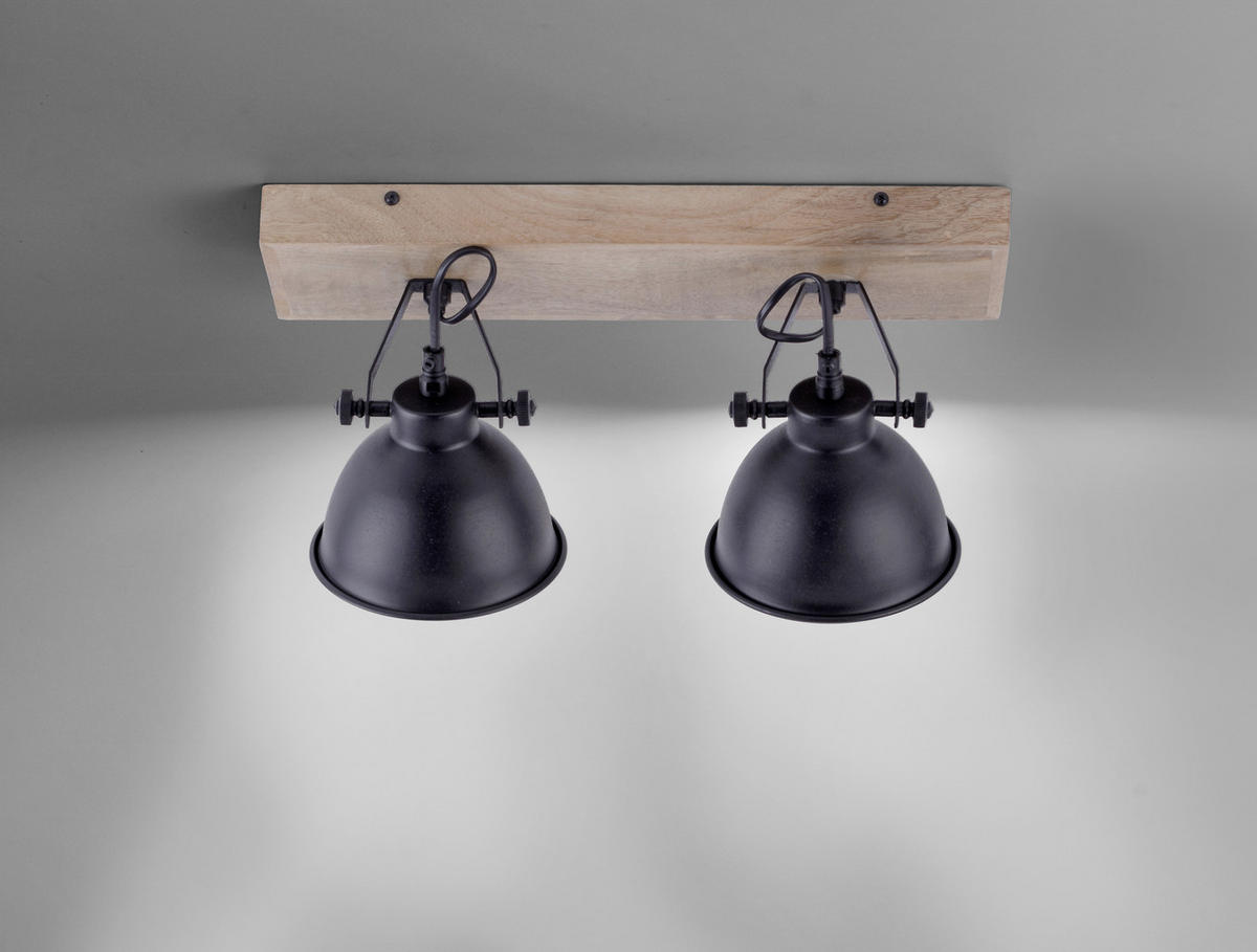 DECKENLEUCHTE SAMIA 44/22/22 cm   - Schwarz, Trend, Holz/Metall (44/22/22cm)