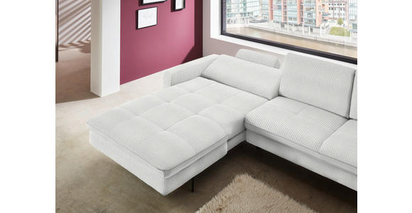 ECKSOFA Creme Cord  - Creme/Schwarz, Design, Textil/Metall (178/302cm) - Carryhome