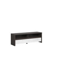 KOMODA POD TELEVIZI, barvy wenge, vysoce lesklá bílá, 143,5/48,5/40,5 cm - bílá/černá, Basics, kompozitní dřevo/plast (143,5/48,5/40,5cm) - Hom`in