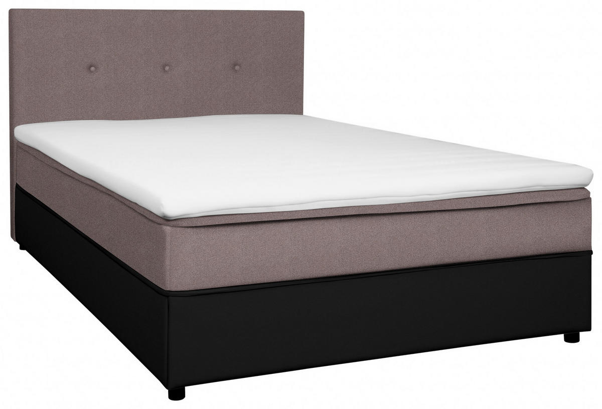 BOXBETT 120/200 cm  in Schwarz, Hellbraun  - Hellbraun/Schwarz, KONVENTIONELL, Holz/Textil (120/200cm) - Boxxx
