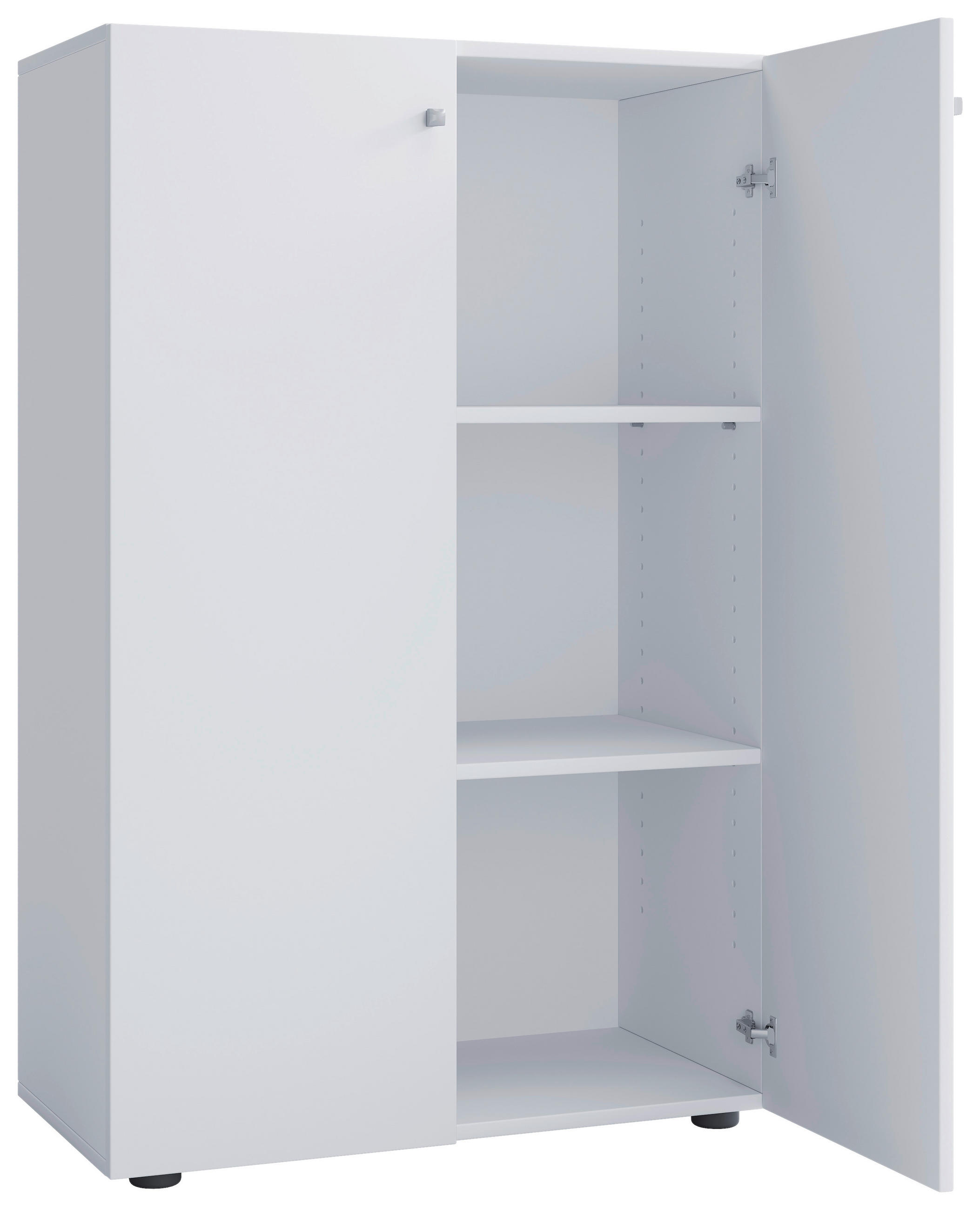 SCHUHSCHRANK Lona  in 70/110/39 cm  - Weiss/Silberfarben, Design, Holzwerkstoff/Kunststoff (70/110/39cm) - MID.YOU