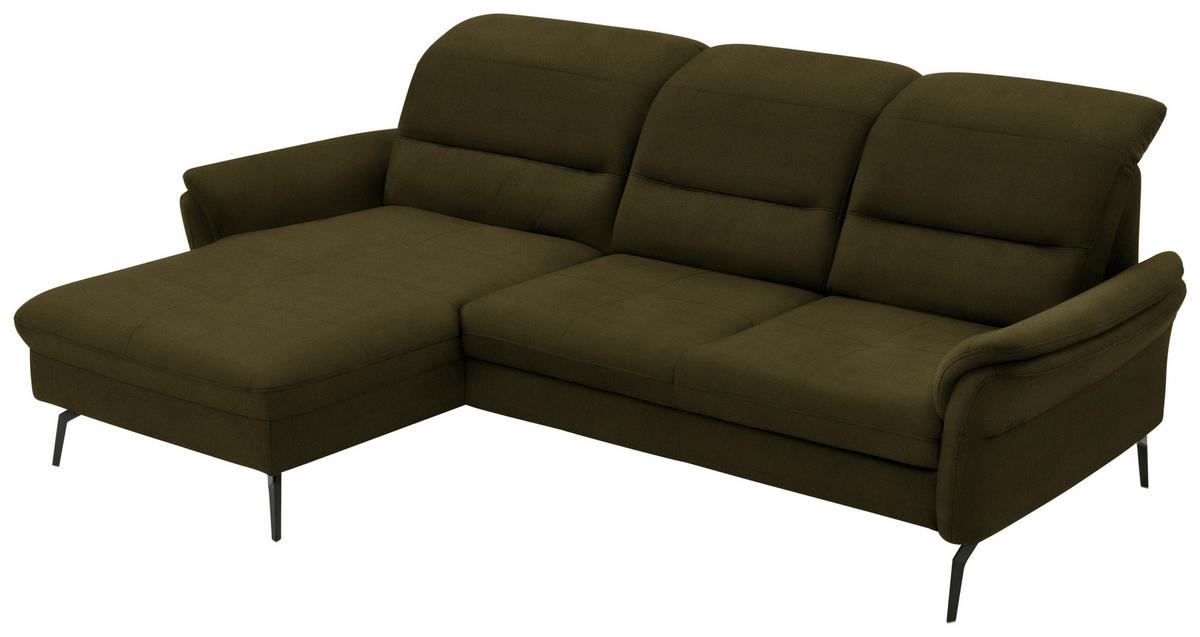 ECKSOFA in Flachgewebe Grün  - Schwarz/Grün, Konventionell, Textil/Metall (181/260cm) - Beldomo Speed