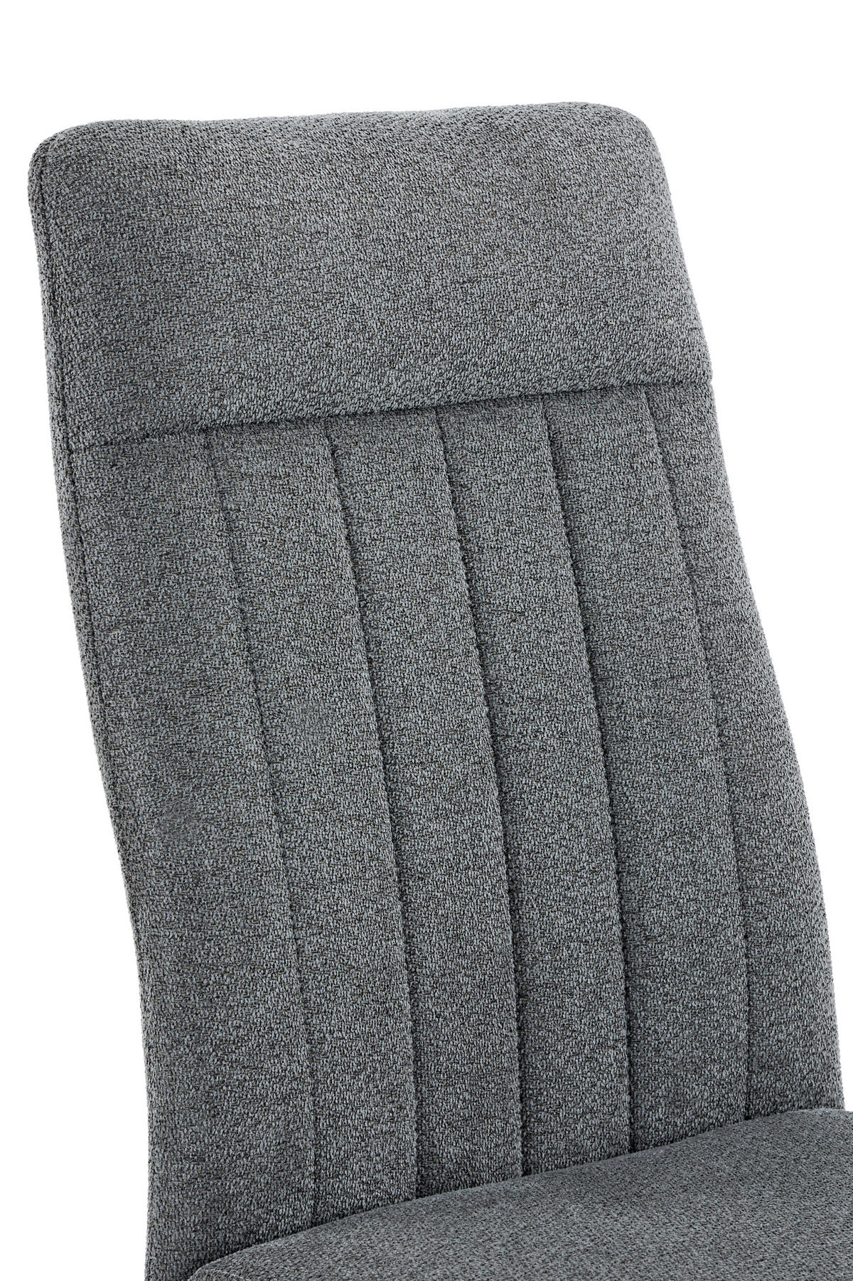 STUHL-SET 4 Stück  in Stahl Chenille  - Anthrazit/Schwarz, MODERN, Textil/Metall (44/95/63,5cm) - MID.YOU