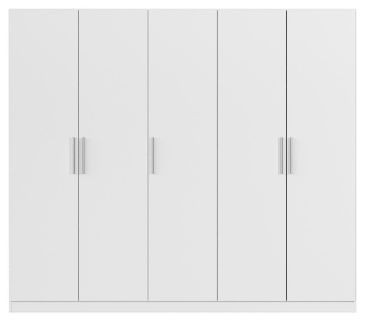 DREHTÜRENSCHRANK 226/197/54 cm,  in Weiß, 5-türig  - Alufarben/Weiß, KONVENTIONELL, Holzwerkstoff/Kunststoff (226/197/54cm) - home24