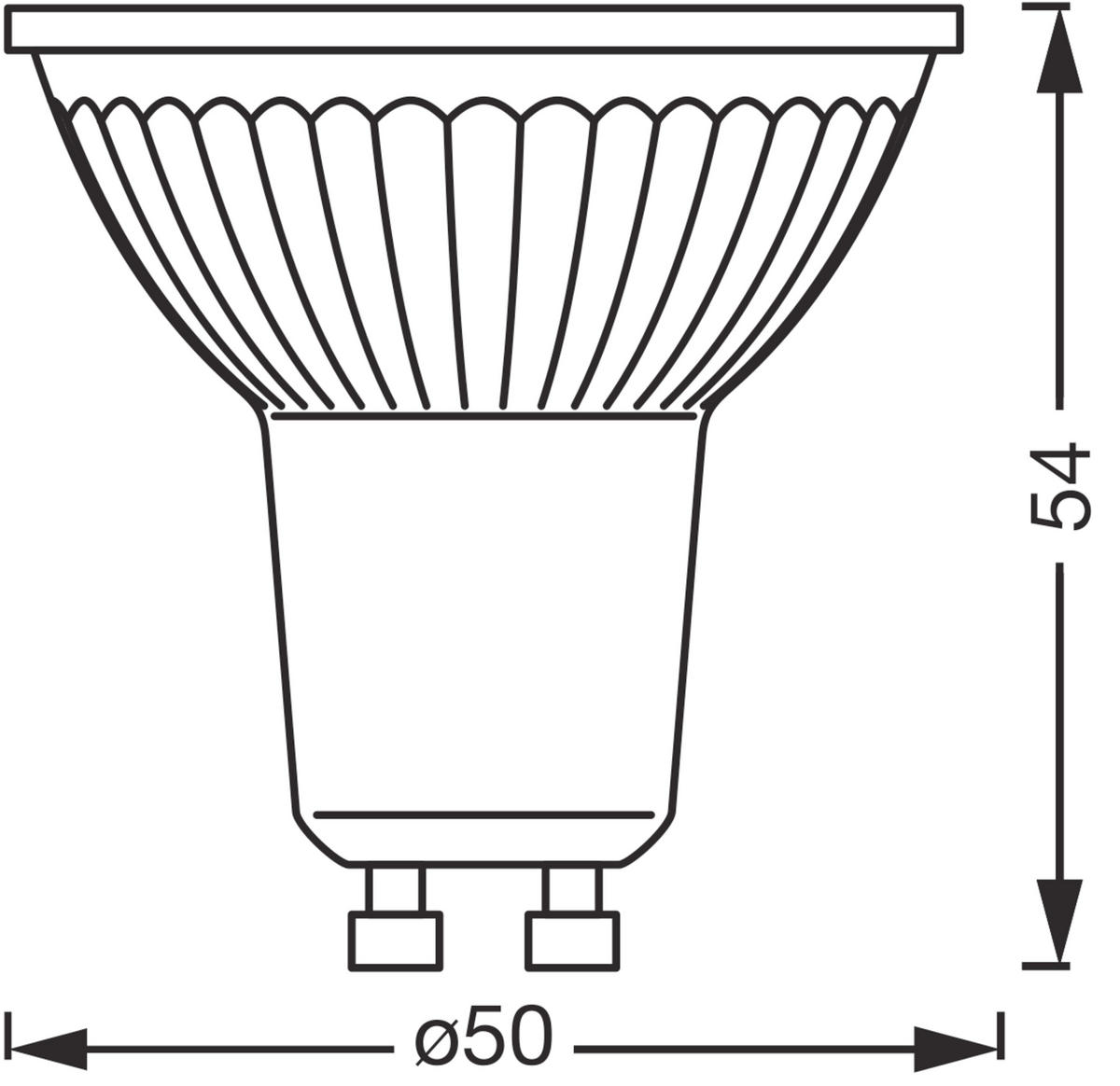 LED-LEUCHTMITTEL GU10 4,7 W 350 lm  - Silberfarben, Basics, Glas (5/5,4cm) - Osram