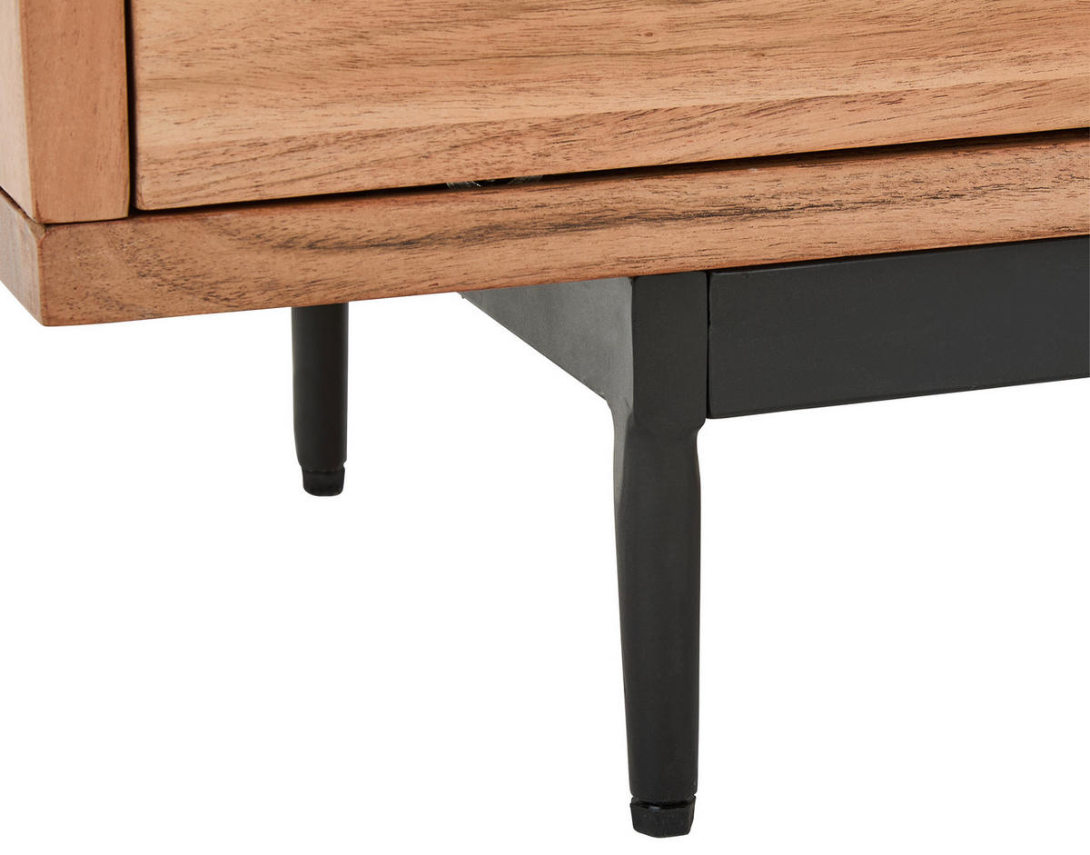 LOWBOARD  in 160/50/40 cm  - Schwarz/Naturfarben, LIFESTYLE, Holz/Kunststoff (160/50/40cm) - Livetastic